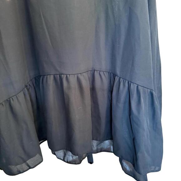 New Look Black Tie Neck Blouse – Size 16 - Picture 5 of 9